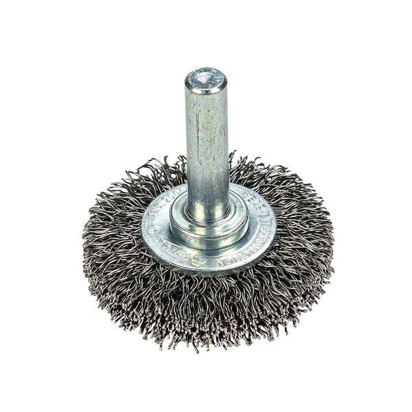 Forney Command PRO Wire Wheel, Crimped, 1-1/2 in x .014 in x 1/4 in Shank, Bulk - 72251