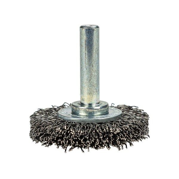 Forney Command PRO Wire Wheel, Crimped, 1-1/2 in x .014 in x 1/4 in Shank, Bulk - 72251