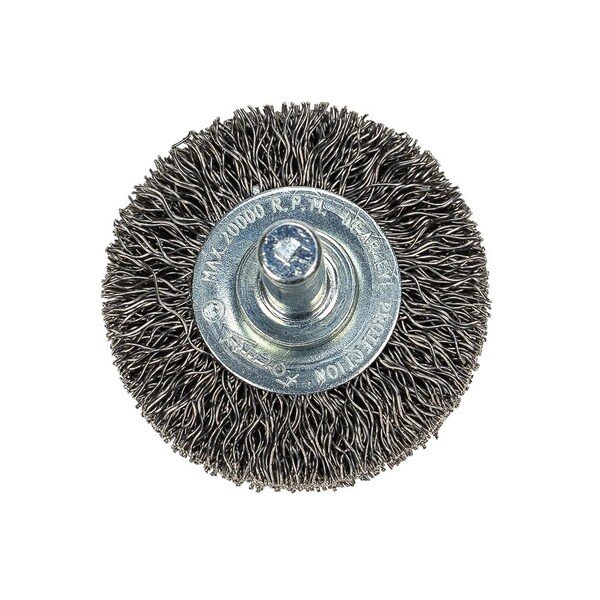 Forney Command PRO Wire Wheel, Crimped, 1-1/2 in x .014 in x 1/4 in Shank, Bulk - 72251