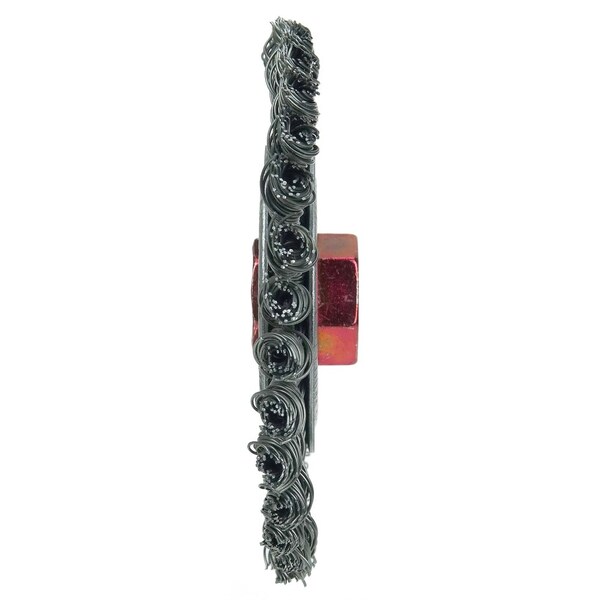 Weiler Mini Roughneck 4" Wire Wheel, .020" Steel Fill, M10x1.50 Nut - 13126