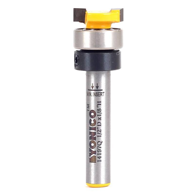 Yonico Plantilla de Corte al Ras 1/2 pulg. de Diám. 1/4 pulg. de Vástago Broca de Router con Punta de Carburo - 14197q