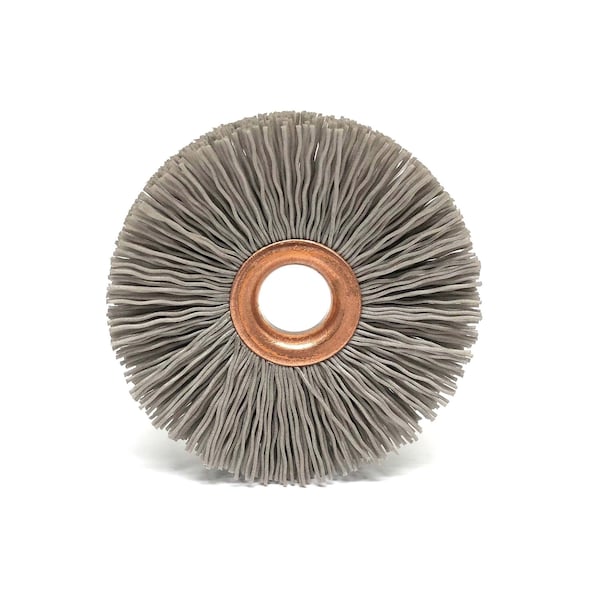 Brush Research Manufacturing CY2320AO Abrasive Nylon Copper Center Wheel, 2" Dia., 320AO, .500" Arbor Hole, .500" Trim - CY2320AO