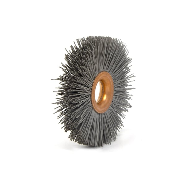 Brush Research Manufacturing CY212600AO Abrasive Nylon Copper Center Wheel, 2.5" Dia., 600AO, .500" Arbor Hole, .750" Trim - CY212600AO