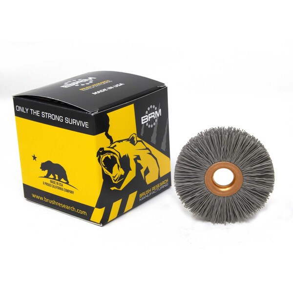 Brush Research Manufacturing CY212600AO Abrasive Nylon Copper Center Wheel, 2.5" Dia., 600AO, .500" Arbor Hole, .750" Trim - CY212600AO