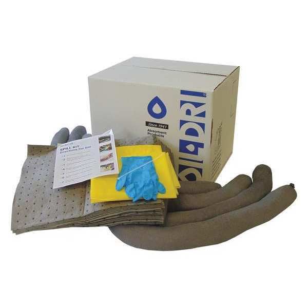 Oil-Dri Spill Kit Refill, 12 gal Volume Absorbed per Kit, 10 gal Capacity, Box, Gray - L91410R