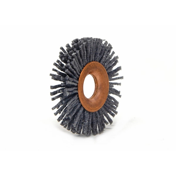 Brush Research Manufacturing CY11280SC Abrasive Nylon Copper Center Wheel, 1.5" Dia., 80SC, .375" Arbor Hole, .375" Trim - CY11280SC