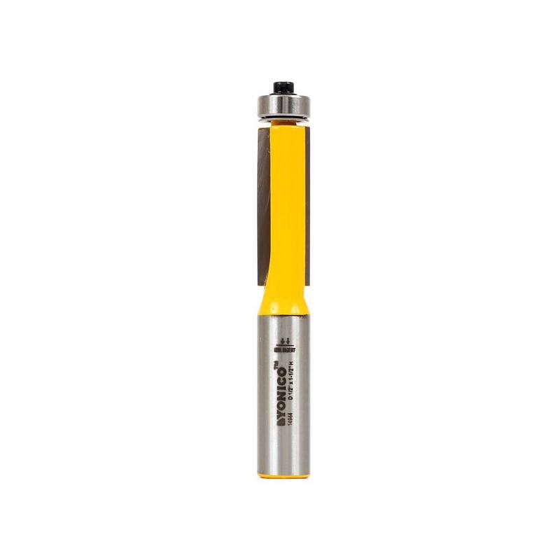 Yonico Flush Trim 1-1/2 pulgadas L 1/2 pulgadas Vástago Carburo Tipped Router Bit - 14944