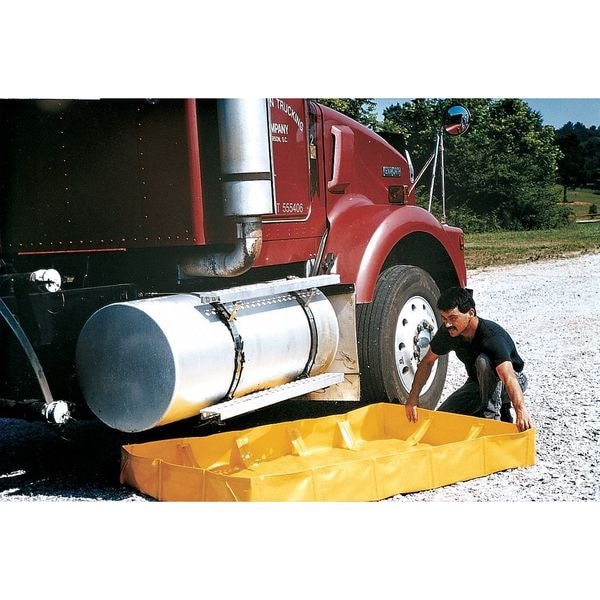 Justrite 4' x 4' x 8", 79 Gallon Spill Capacity, Folding Spill Containment Berm, Yellow - 28556