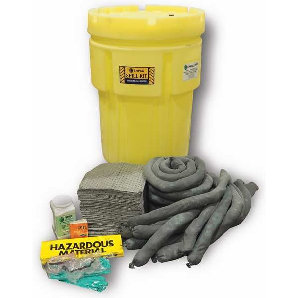 Enpac Spill Kit, 62 gal Volume Absorbed per Kit, 157 gal Capacity, Drum, Yellow, 140 - 1397-YE
