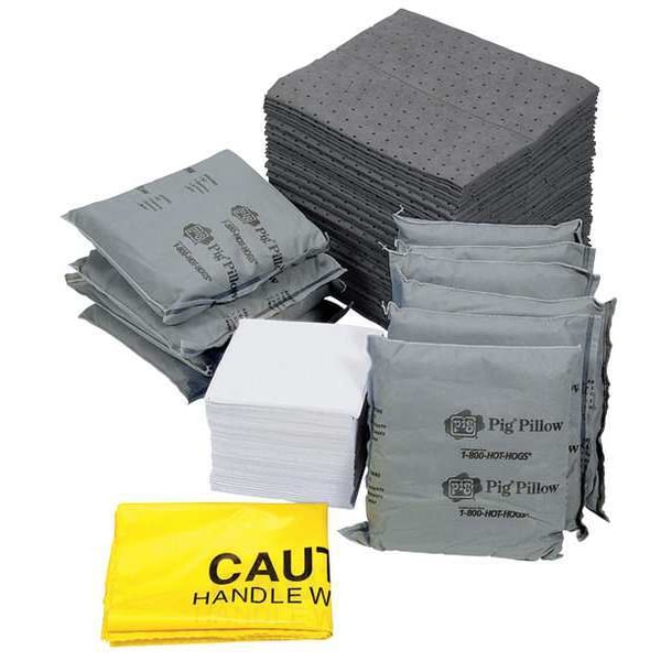 Pig Spill Kit Refill, 12 gal Volume Absorbed per Kit, Not Applicable Capacity, Box, Gray, 147 - KIT216