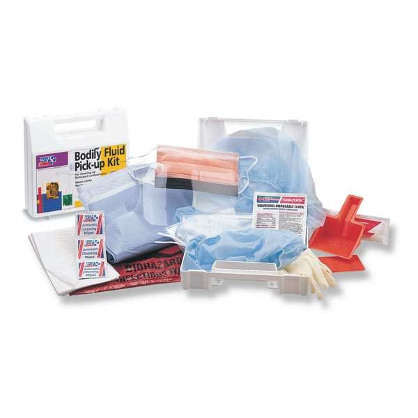 First Aid Only Spill Kit, 21 g Volume Absorbed per Kit, Not Applicable Capacity, Carrying Case, White - 3XKW9