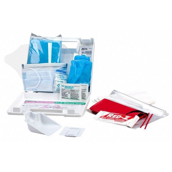 First Aid Only Spill Kit, 21 g Volume Absorbed per Kit, Not Applicable Capacity, Carrying Case, White - 3XKW9