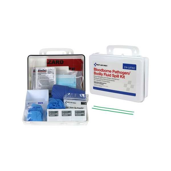 First Aid Only Spill Kit, 21 g Volume Absorbed per Kit, Not Applicable Capacity, Carrying Case, White - 3XKW9
