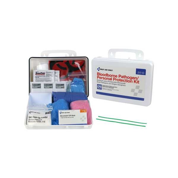 First Aid Only Bloodborne Pathogen Kit, Not Applicable Volume Absorbed per Kit, Bag, White - 217-O