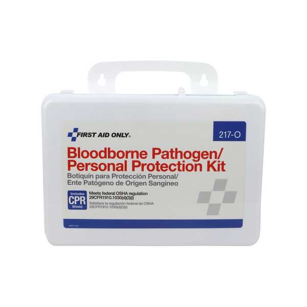 First Aid Only Bloodborne Pathogen Kit, Not Applicable Volume Absorbed per Kit, Bag, White - 217-O