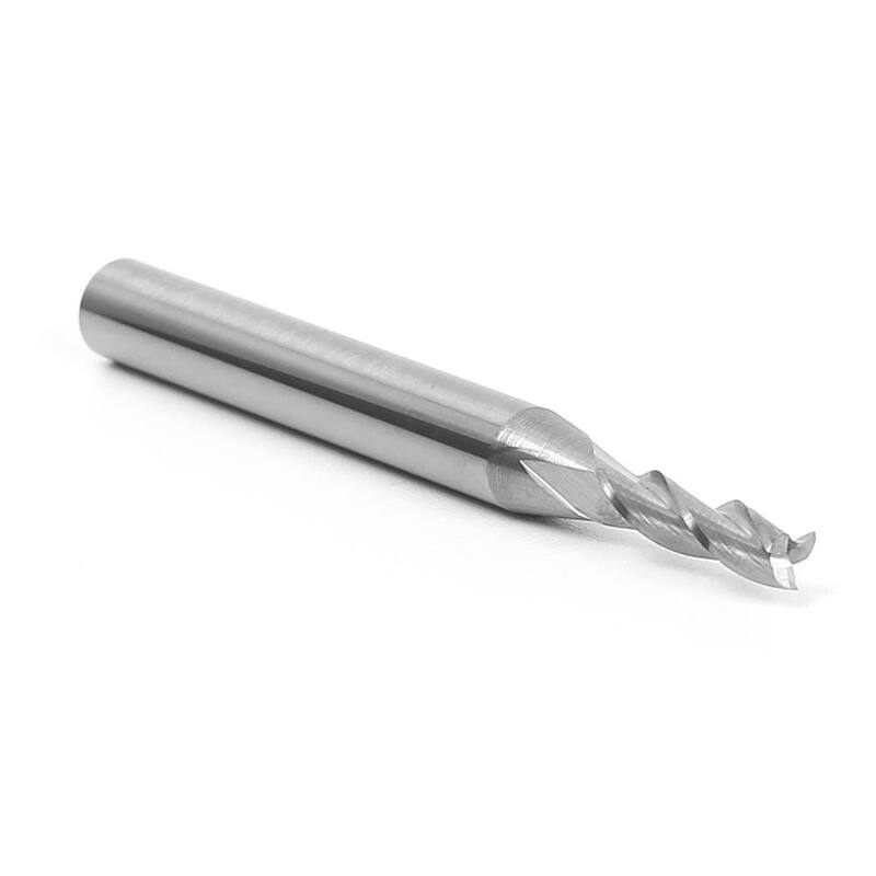 Fresa de punta espiral ascendente de carburo sólido de 1/8 pulg. de diámetro con 3 flautas y vástago de 1/4 pulg. - 31310-SC
