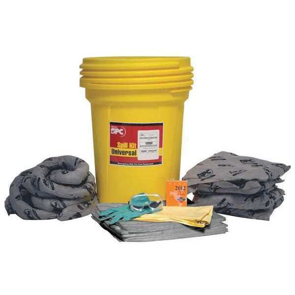 Brady Spill Kit, 36 gal Volume Absorbed per Kit, 30 gal Capacity, Drum, Yellow - SKA30