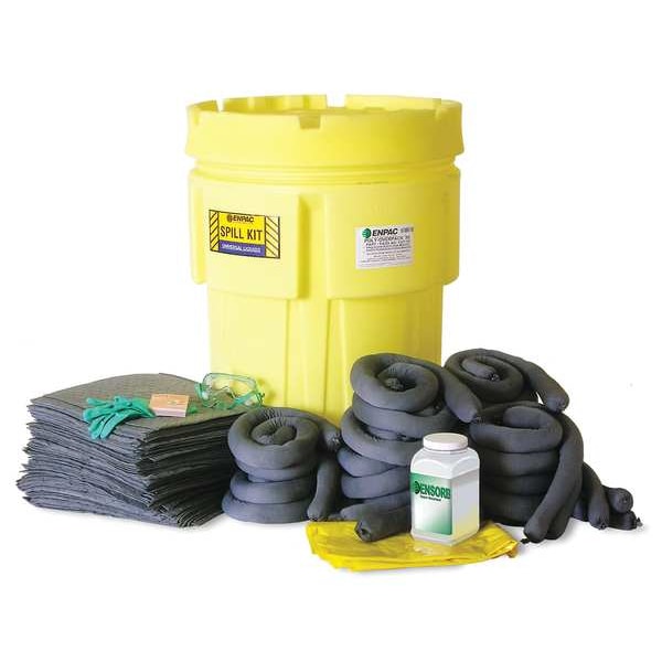 Enpac Spill Kit, 62 gal Volume Absorbed per Kit, 95 gal Capacity, Drum, Yellow, 141 - 1391-YE