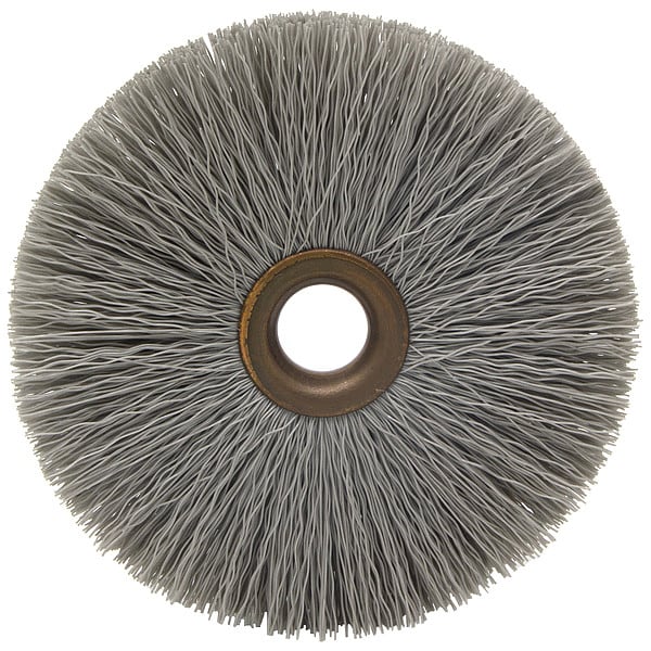 Brush Research Manufacturing CY4600AO Abrasive Nylon Copper Center Wheel, 4" Dia., 600AO, .500" Arbor Hole, 1.437" Trim - CY4600AO