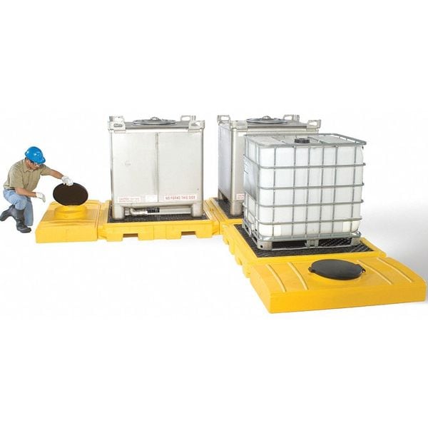 Ultratech Spill Pallet, 355 gal Spill Capacity, 0 Drums, 9,000 lb Load Capacity, Polyethylene - 1126