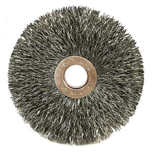 Weiler 3" Small Dia Crimped Wire Wheel .008" SS Fill 1/2" Arbor Hole - 16943