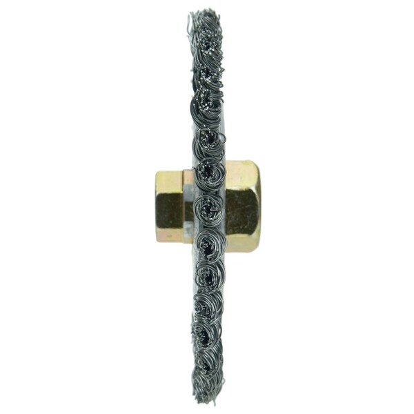 Weiler Dually 5" Brush, .020" Steel Wire Fill, 5/8"-11 UNC Double-Hex - 79802