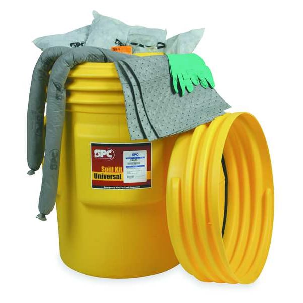 Brady Spill Kit, 82 gal Volume Absorbed per Kit, 95 gal Capacity, Drum, Yellow - SKH-95