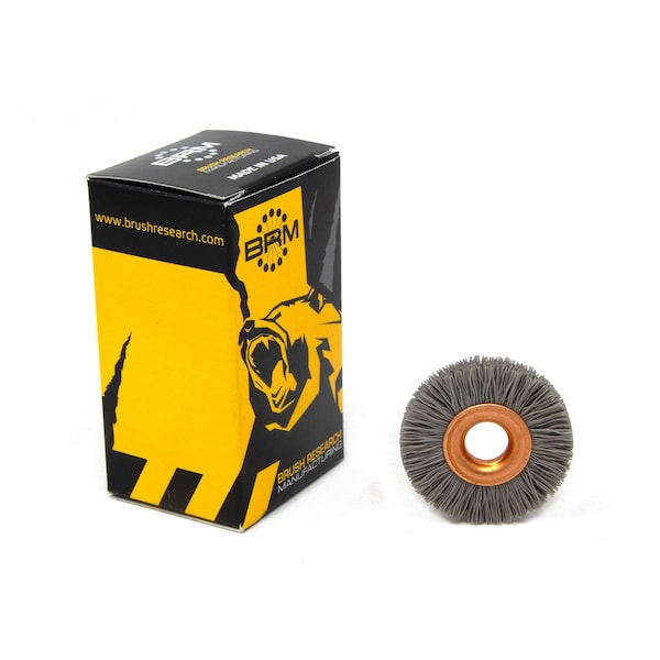 Brush Research Manufacturing CY1600AO Abrasive Nylon Copper Center Wheel, 1" Dia., 600AO, .375" Arbor Hole, .125" Trim - CY1600AO