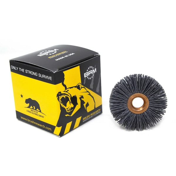 Brush Research Manufacturing CY212180SC Abrasive Nylon Copper Center Wheel, 2.5" Dia., 180SC, .500" Arbor Hole, .750" Trim - CY212180SC