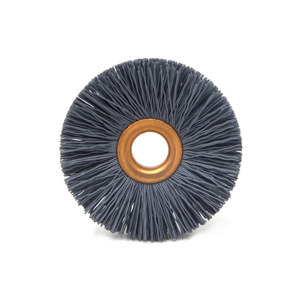 Brush Research Manufacturing CY212500SC Abrasive Nylon Copper Center Wheel, 2.5" Dia., 500SC, .500" Arbor Hole, .750" Trim - CY212500SC