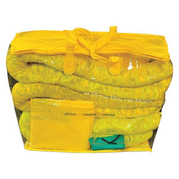 Spilfyter Spill Kit, 5 gal Volume Absorbed per Kit, 5 gal Capacity, Bag, Yellow, 27 - 2053BG