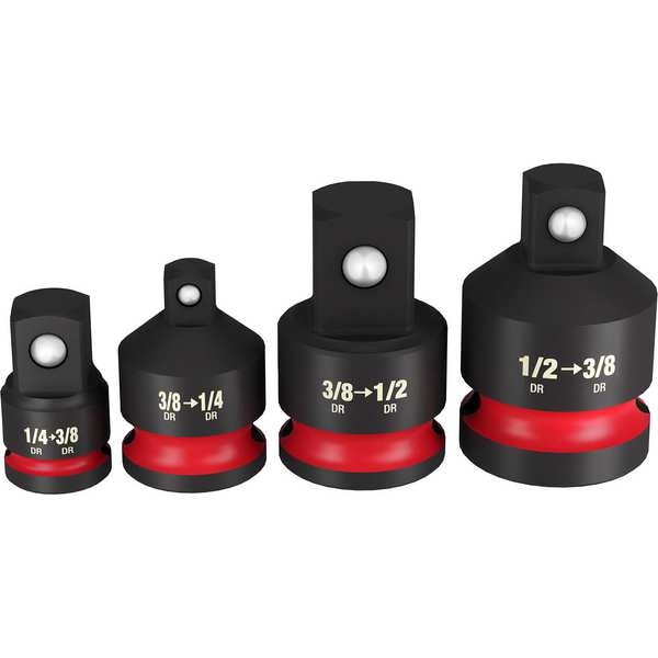 Milwaukee Tool 4 pc. SHOCKWAVE Impact Duty 1/4 in. - 1/2 in. Drive Adapter and Reducer Set - 49-66-6742