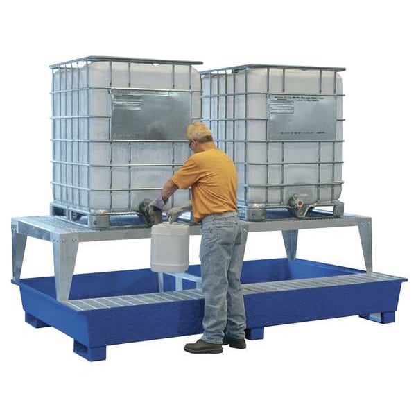 Denios IBC Dispensing Station, 385 gal Spill Capacity, 10,000 lb. Load Capacity, Steel - K17-8015