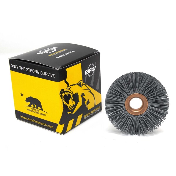 Brush Research Manufacturing CY2320SC Abrasive Nylon Copper Center Wheel, 2" Dia., 320SC, .500" Arbor Hole, .500" Trim - CY2320SC