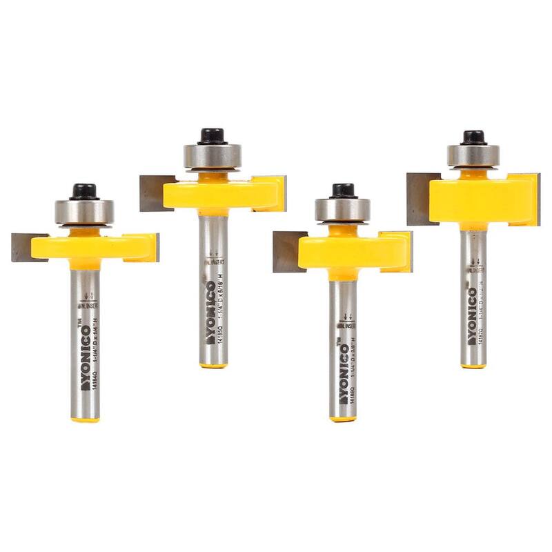Broca ranuradora Yonico 1/4 pulg. Juego de brocas de fresadora con punta de carburo (4 piezas) - 14481q