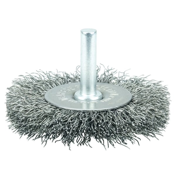 Weiler 2-1/2" Wire Radial Wheel, .0118" Steel Fill, 1/4" Stem - 17961