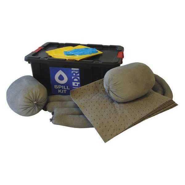 Oil-Dri Spill Kit Refill, 14 gal Volume Absorbed per Kit, 15 gal Capacity, Lab Pack, Gray - L91515