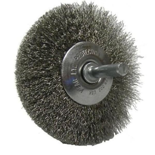 Weiler Weiler 804-17937 3 in. Narrow Face Concave Wheel 0.014 Stainless Steel Wire - 804-17937
