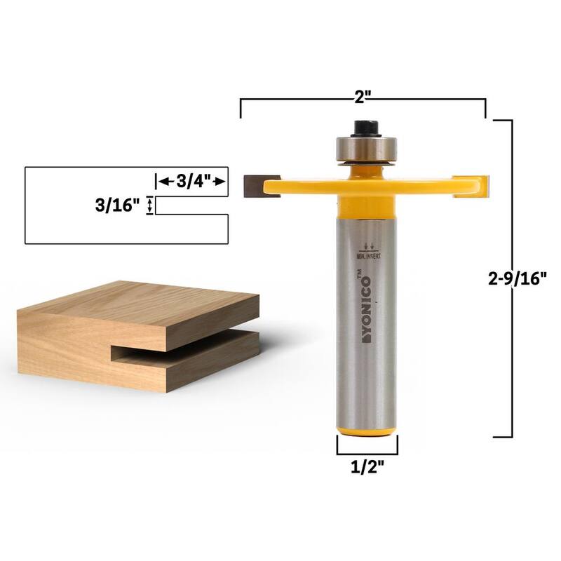 Fresadora de ranuras Yonico de 3/16 pulgadas con vástago de 1/2 pulgadas y punta de carburo - 14180