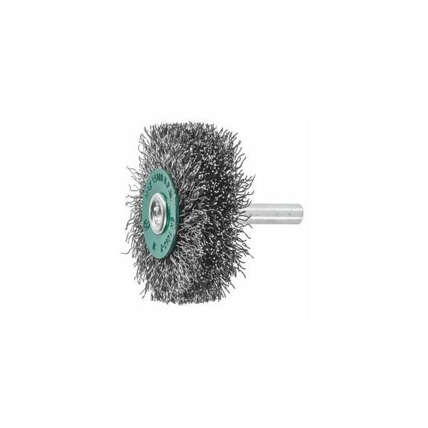 Holex Wheel Brush with Shank, 0.30 mm Stainless Steel Wire, 70 mm - 574225 70X10