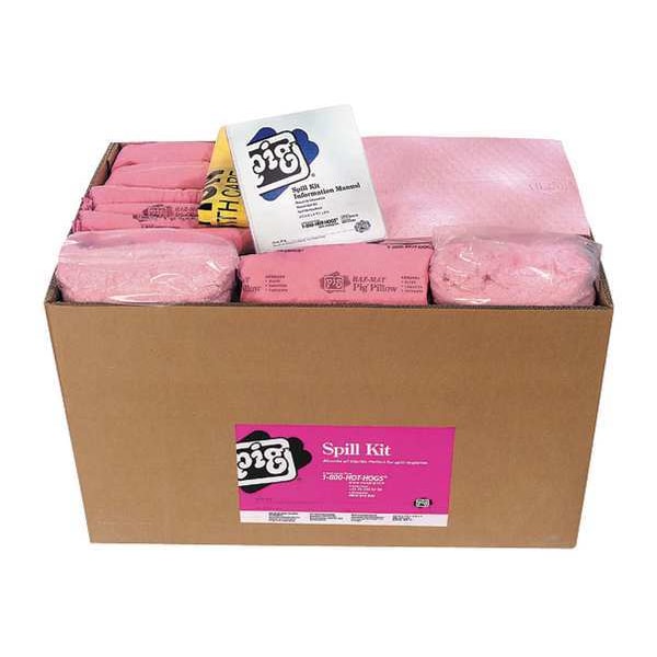 Pig Spill Kit Refill, 74 gal Volume Absorbed per Kit, Box, Pink, 150 - KITR303