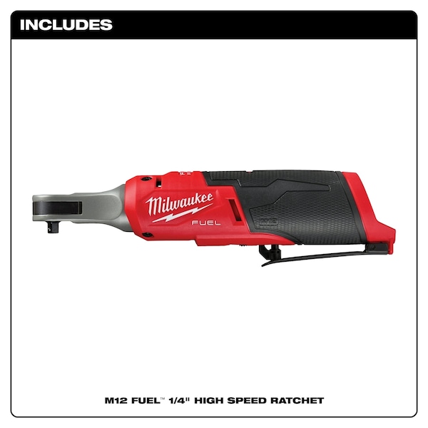 Milwaukee Tool M12 FUEL 1/4 in. High Speed Ratchet (Tool Only) - 2566-20