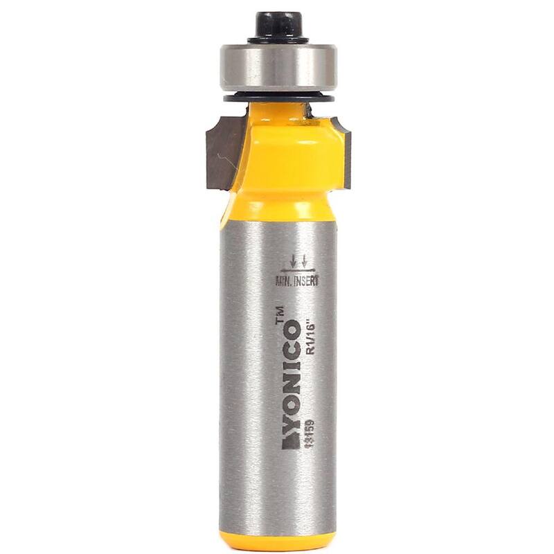 Forma de borde redondeado de Yonico con radio de 1/16 in. y vástago de 1/2 in. - Broca de enrutador con punta de carburo de tungsteno - 13159
