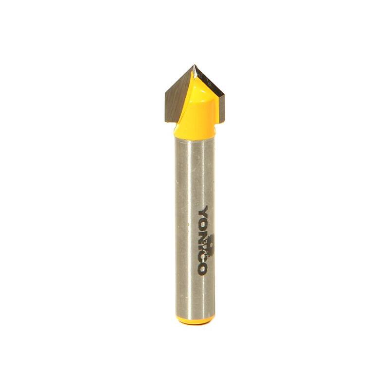 Yonico V-Groove 90° 1/4 in. Shank Carbide Tipped Router Bit - 14990q