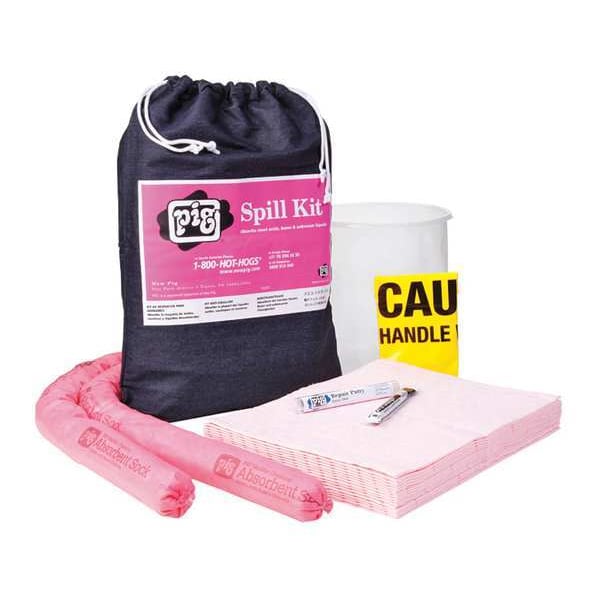 Pig Spill Kit, 6 gal Volume Absorbed per Kit, Not Applicable Capacity, Bag, Blue, 28 - KIT306