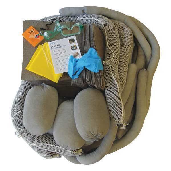 Oil-Dri Spill Kit Refill, 94 gal Volume Absorbed per Kit, 95 gal Capacity, Box, Gray - L90595R