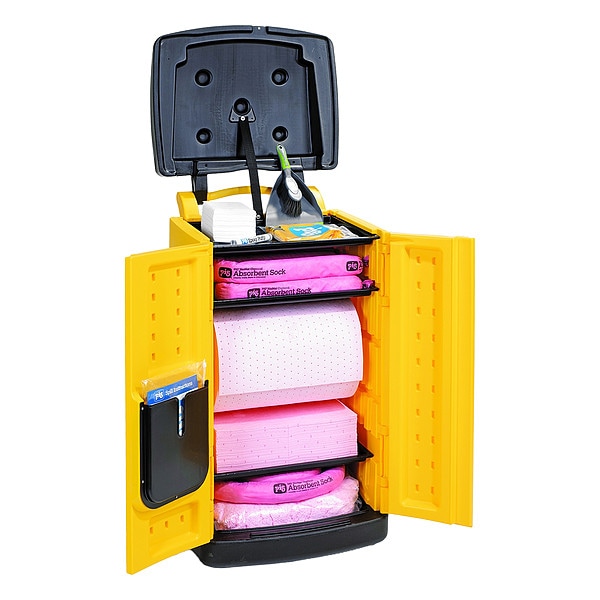 Pig Spill Kit, 48 gal Volume Absorbed per Kit, Not Applicable Capacity, Cart, Yellow, 1 - KIT822