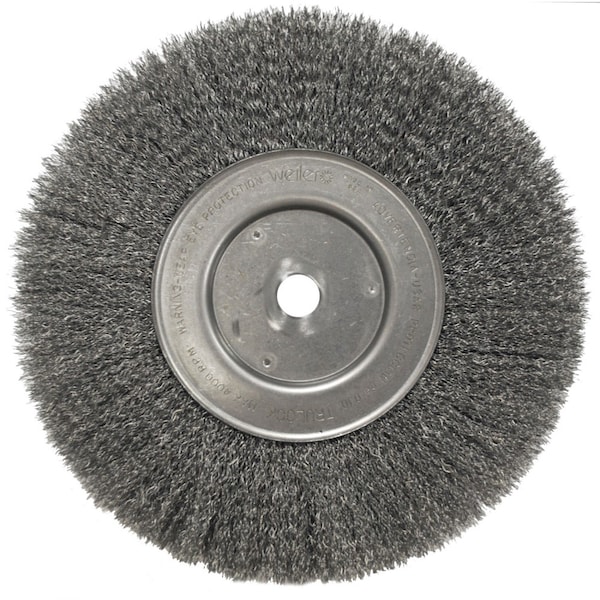 Weiler 10" Narrow Face Crimped Wire Wheel, .0104" Steel Fill, 3/4" Arbor Hole - 1238