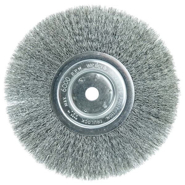 Weiler 8" Narrow Face Crimped Wire Wheel, .006" Steel Fill, 5/8" Arbor Hole - 1135
