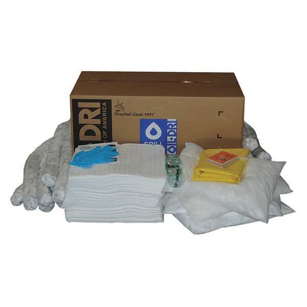 Oil-Dri Spill Kit, 55 gal Volume Absorbed per Kit, 50 gal Capacity, Box, Brown - L90350RG